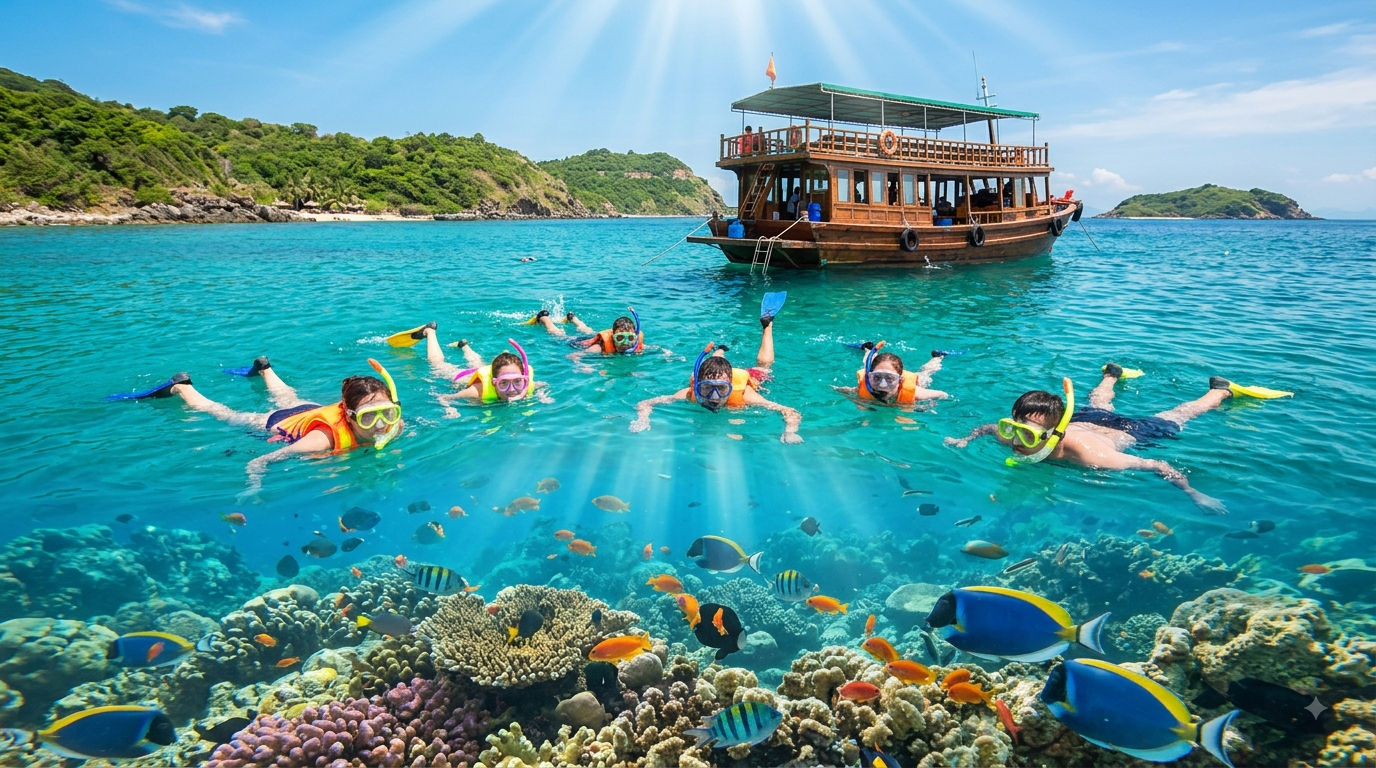 Snorkeling near the islands of Nha Trang Vietnam