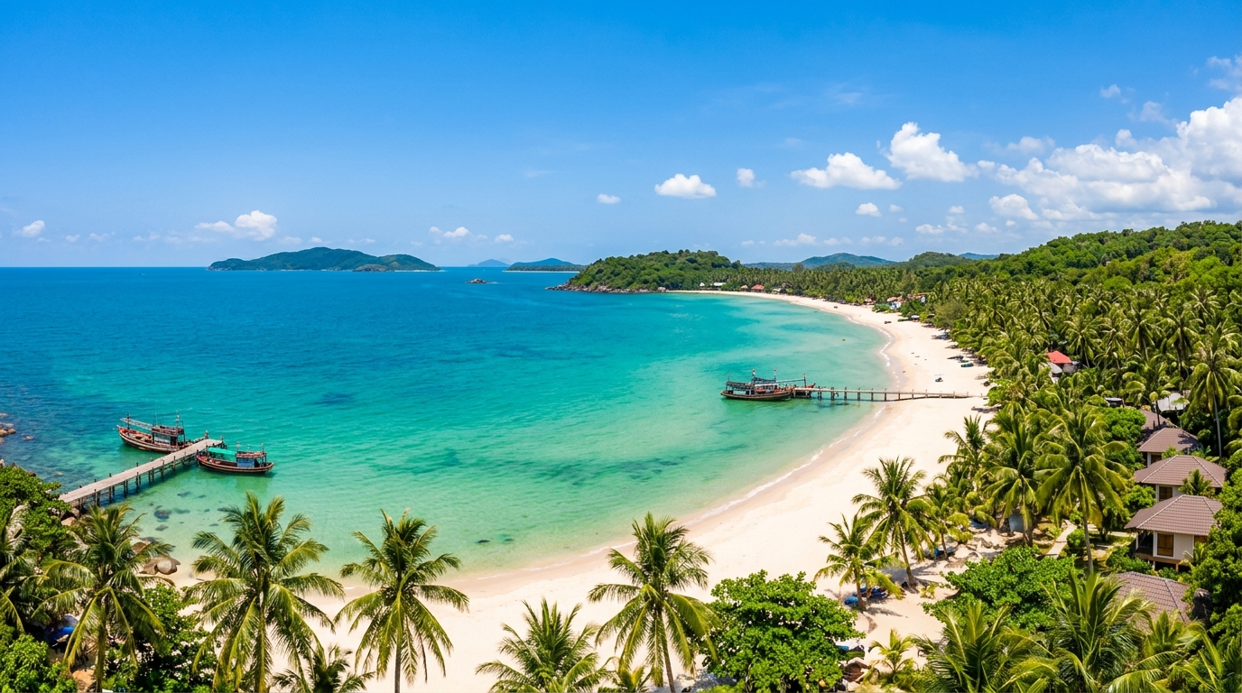 Phu Quoc beaches with clear water and sandy coastline